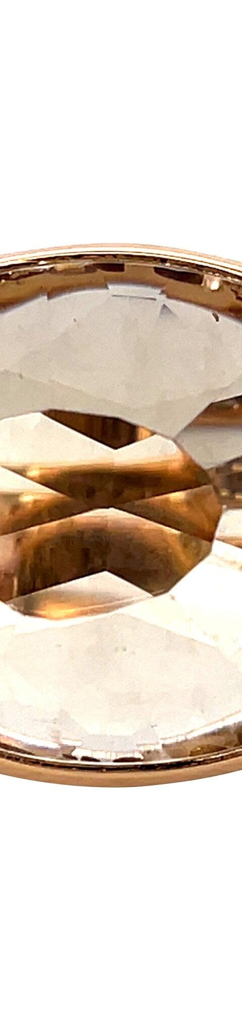 Vintage Pomellato Arabesque 18K Gold Ring with Smoky Quartz
